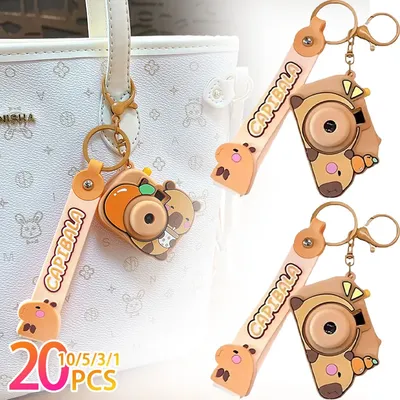 1-20PCS Capybara Projection Camera Keychain Cute Camera Keyring and BagAccessories Children's Gifts