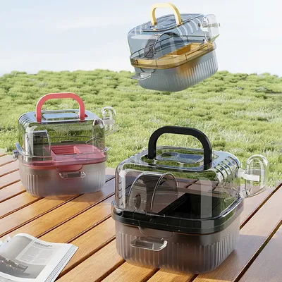 Chinchilla Cage Translucent Hamsters Travel Carry Case Large Capacity Breathable Hamster Habitat