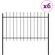 Vidaxl - Recinzione da Giardino con Punta a Lancia Grigia 10,2x0,8 m in Acciaio
