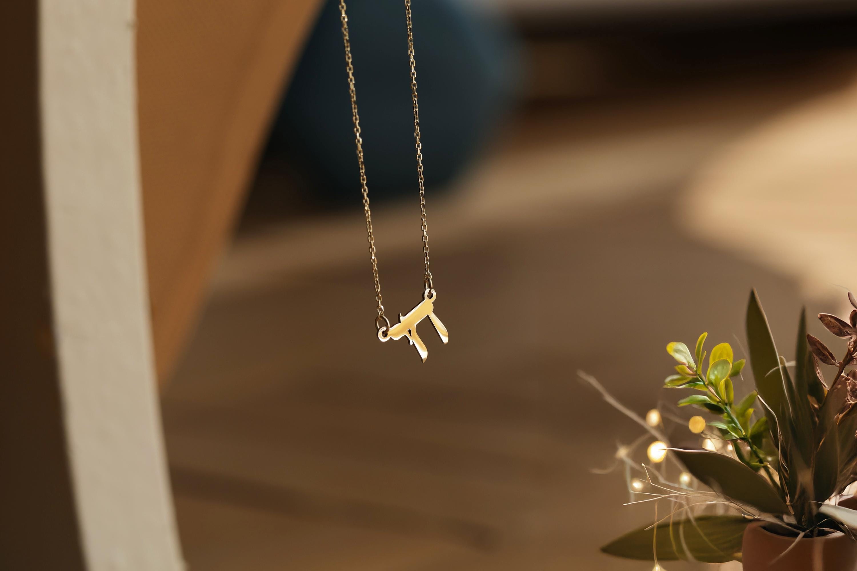 Collana Chai in oro 10k e 14k, collana con ciondolo Chai in oro massiccio, elegante collana Chai, collana Chai ebraica, collana Chai minimalista in or