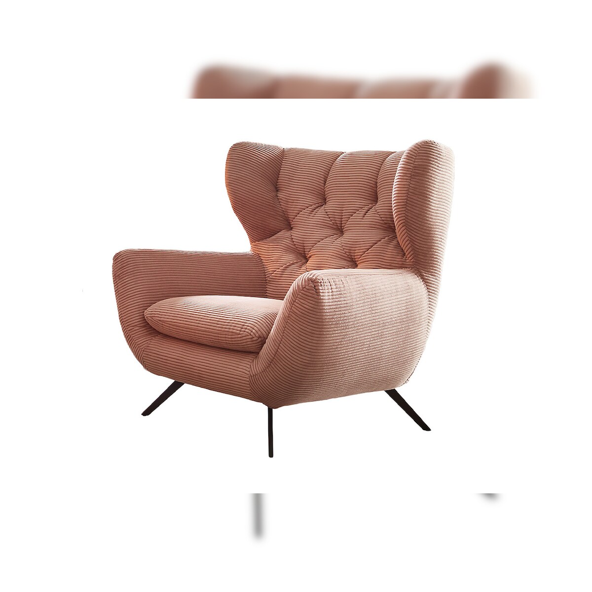 KAWOLA Sessel CHARME Hochlehnsessel Cord rosa Image