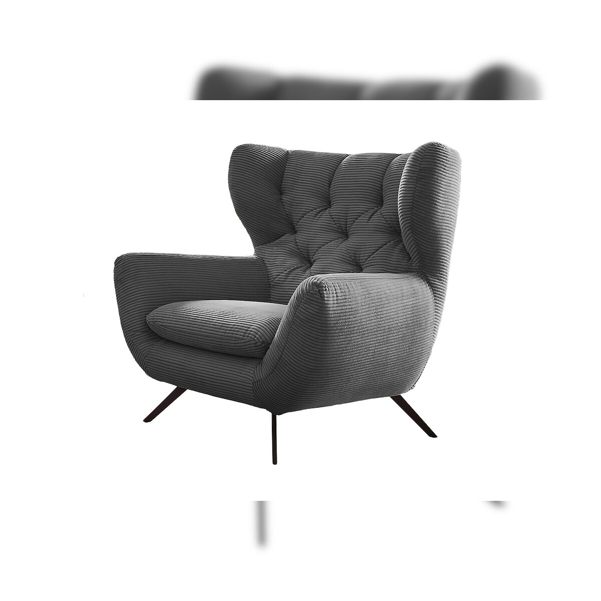 KAWOLA Sessel CHARME Hochlehnsessel Cord grau Image