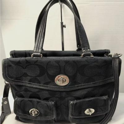 Coach Bags | Vintage Coach Chelsea Signature C Laptop Travel Organizer Messenger Bag In Black | Color: Black | Size: Os