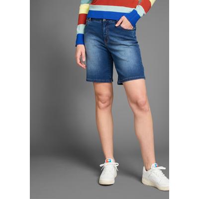Jeansbermudas KANGAROOS, Damen, Gr. 36, N-Gr, blau (dunkelblau us), Denim/Jeans, Obermaterial: 80% Baumwolle, 18% Polyester, 2% Elasthan, kurz, Jeans, High Waist Image