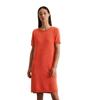 Strickkleid MARC O'POLO "aus Bio-Baumwolle-Leinen-Mix", Damen, Gr. 36, Normalgrößen, rot (burnt rot), Obermaterial: 52% Baumwolle, 48% Leinen; Futter: 100% Nicht verfügbar, unifarben, casual, relaxed fit wadenlang, Rundhals, Kurzarm Rippbündchen,...