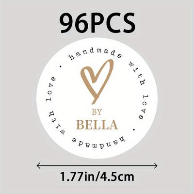 TEMU Customize 48/96pcs Name, Homemade Stickers, Personalization Gift Bags, Envelope Labels Image