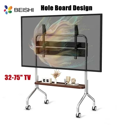 Mobile TV Stand 32-75 Inch Stainless Steel Save Space TV Floor Cart Stable with 50KG Heavy Screen TV Stand Living Room Furniture