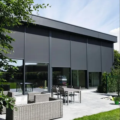 outdoor indoor roller blinds balcony sun room screen window windproof curtain waterproof pergolas and gazebos shades for Spain