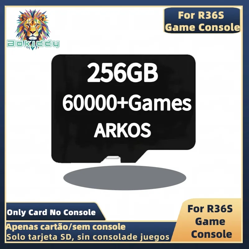 BOKIDDY V5 SD Card for R36S Retro Handheld Video Game Console Linux System 3.5Inch IPS Screen Portable Player 128GB 256GB Games