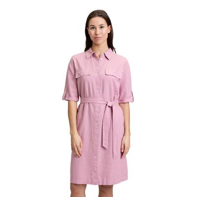 Sommerkleid CARTOON "Cartoon Freizeitkleid mit Gürtel", Damen, Gr. 42, Normalgrößen, lila (lilas), Obermaterial: 55% Leinen, 45% Viskose., casual, lässig geschnitten kurz, Kleider, Material Image