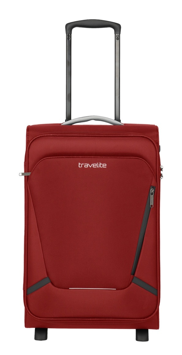 Handgepäck-Trolley TRAVELITE "JETPACK Slim 2 Cabin, konzipiert für Air France, KLM & ITA", Gr. B/H/T: 35 x 55 x 23 40, rot, Polyester, unifarben mit Farbeinsätzen, Koffer, Weichgepäck-Koffer Handgepäck für die meisten gängigen Airlines Image