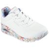 Sneaker SKECHERS "UNO-MAJESTIC GARDEN", Damen, Gr. 38, bunt (weiß bunt), Lederimitat, geblümt, modisch, Schuhe, Keilsneaker, Plateausneaker mit bedruckter Sohle, Topseller