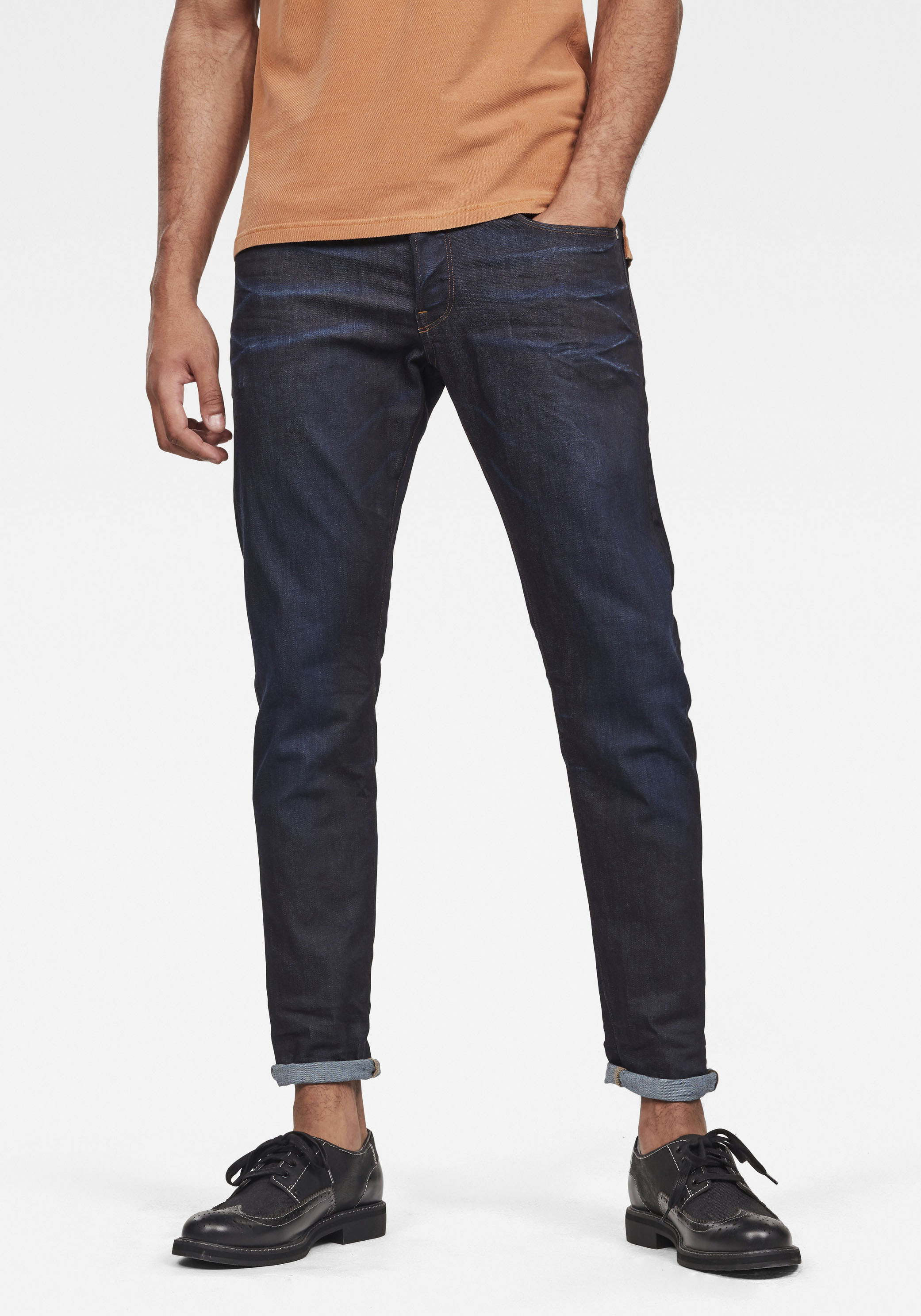 Regular-fit-Jeans G-STAR "3301 Straight Tapered", Herren, Gr. 31, Länge 30, blau (schwarz, blau), Denim/Jeans, Obermaterial: 79% Baumwolle, 19% Polyester, 2% Elasthan, normal normal, Jeans