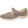 Ballerina WALDLÄUFER "HENNI", Damen, Gr. 8,5 (42,5), grau (taupe), Nubukleder, sportlich, Schuhe, Klettschuh, Komfortschuh mit Perforation, H-Weite
