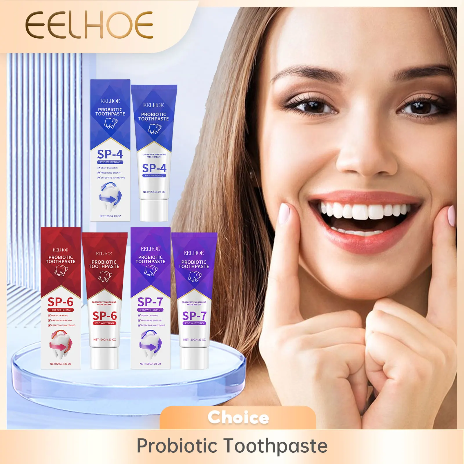 EELHOE Super Probiotische Zahnpasta Sp-6 Zahnaufhellung Zahnsteinentfernung Zahnreinigung Mundhygiene Frischer Atem Zahnpflege 120g Image