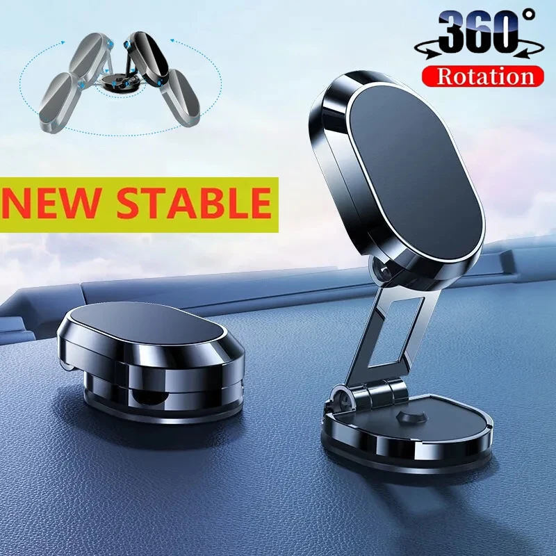 Starke magnetische Autotelefonhalterung 1080 ° Drehbarer Smartphone-Ständer, verbesserte faltbare Telefonhalterung für iPhone Xiaomi Poco Image