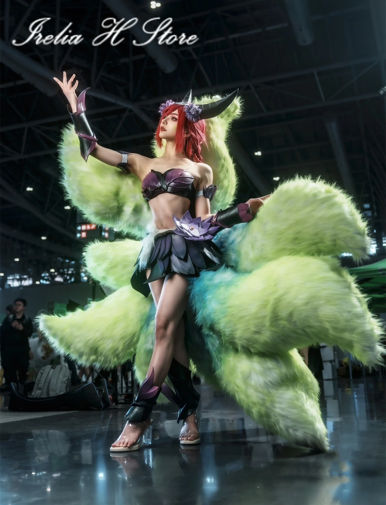 Irelia H LOL Elderwood Ahri Cosplay-Kostüm für Frauen, der Neunschwänzige Fuchs, Ahri LOL Cosplays, komplettes Set, Perücke, individuelle Größe Image