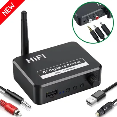 Digital zu Analog Audio DAC Konverter Adapter Digital SPDIF Optical Toslink zu 3,5 mm 3,5 AUX Jack Image