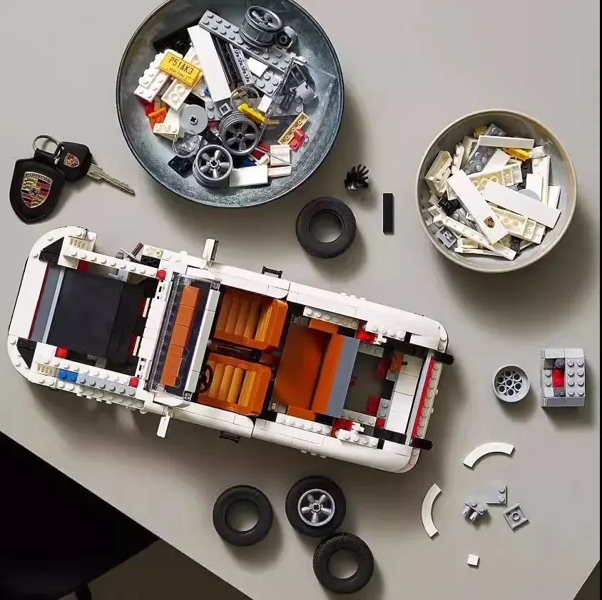 1458-teiliges Retro-Auto-Bausteine-Set – 2-in-1 klassischer Rennwagen-Modellbausatz für Erwachsene, Jugendliche, Kinder – kreatives Weihnachtsgeschenk Image