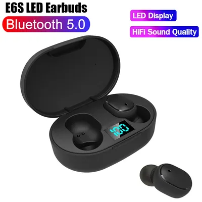 E6S TWS Bluetooth 5.0 Kopfhörer Drahtlose Kopfhörer Noise 6D Stereo Sound Cancelling Ohrhörer mit Mikrofon Drahtlose Bluetooth Headset