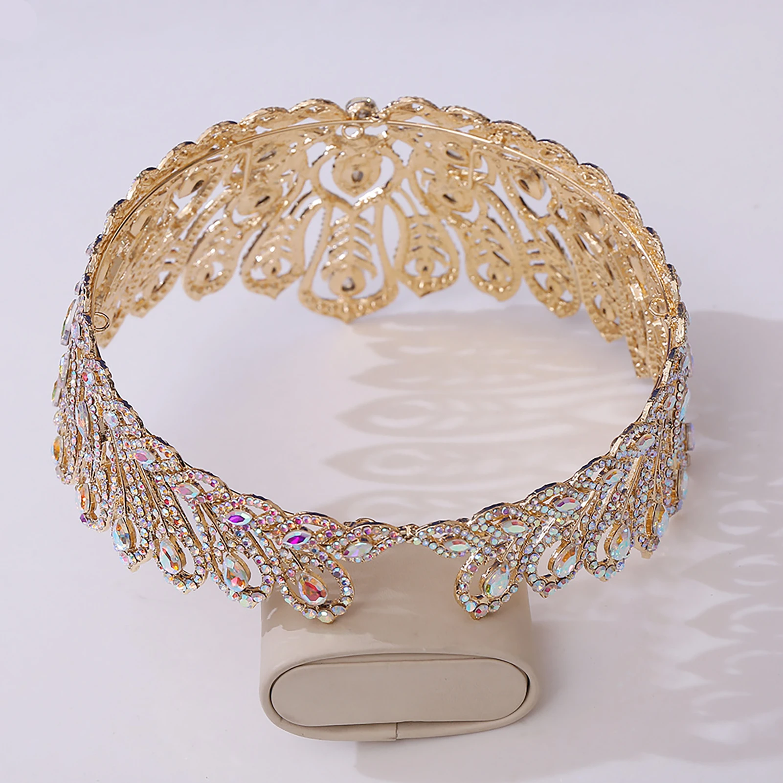 Erwachsene Prinzessin Krone mit Strass einfachen Stil schillernden Strass Ornamente für Maskerade Ball Bankett Cosplay Image