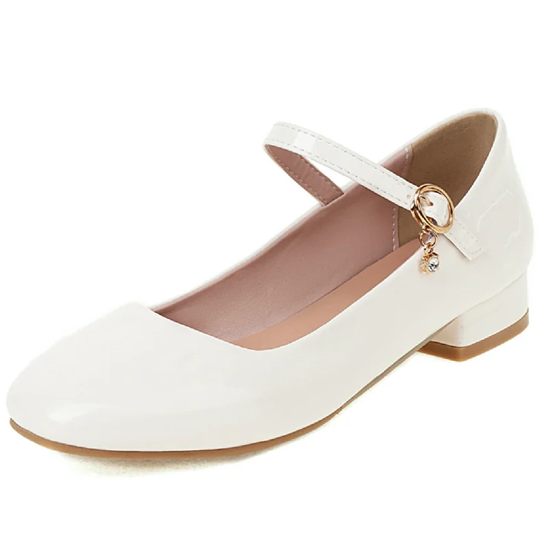 Elegante Kurze Heels Mary Janes Schuhe Frau Riemen Weiß Mit Hohen Absätzen Pumpen Weibliche Große Größe Büro Party Hochzeit Schuh Damen Große Größe