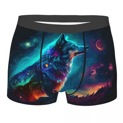 Männliche lustige Tierwolf Unterwäsche Boxershorts weiche Shorts Höschen Unterhosen Image