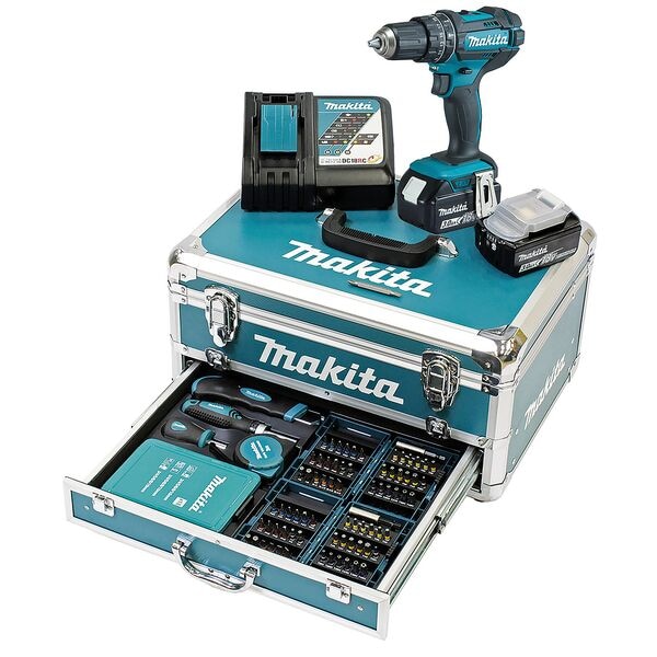makita Akku-Schlagbohrschrauber »DHP482RFX9« blau, 7.9x24.9x19.8 cm Image