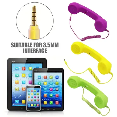 3.5mm Universal Retro Telephone Handset Retro Telephone Receiver Handset Mini Microphone Speaker for