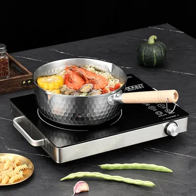 Japanese Snowflake Stainless Steel Pot Household Non-stick Uncoated Food Instant Noodle Cooking Pot