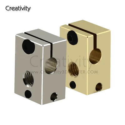 V6 Heater Block Aluminium Brass Copper Plated Heating Blocks For V6 PT100 J-head Hotend Heaterblock