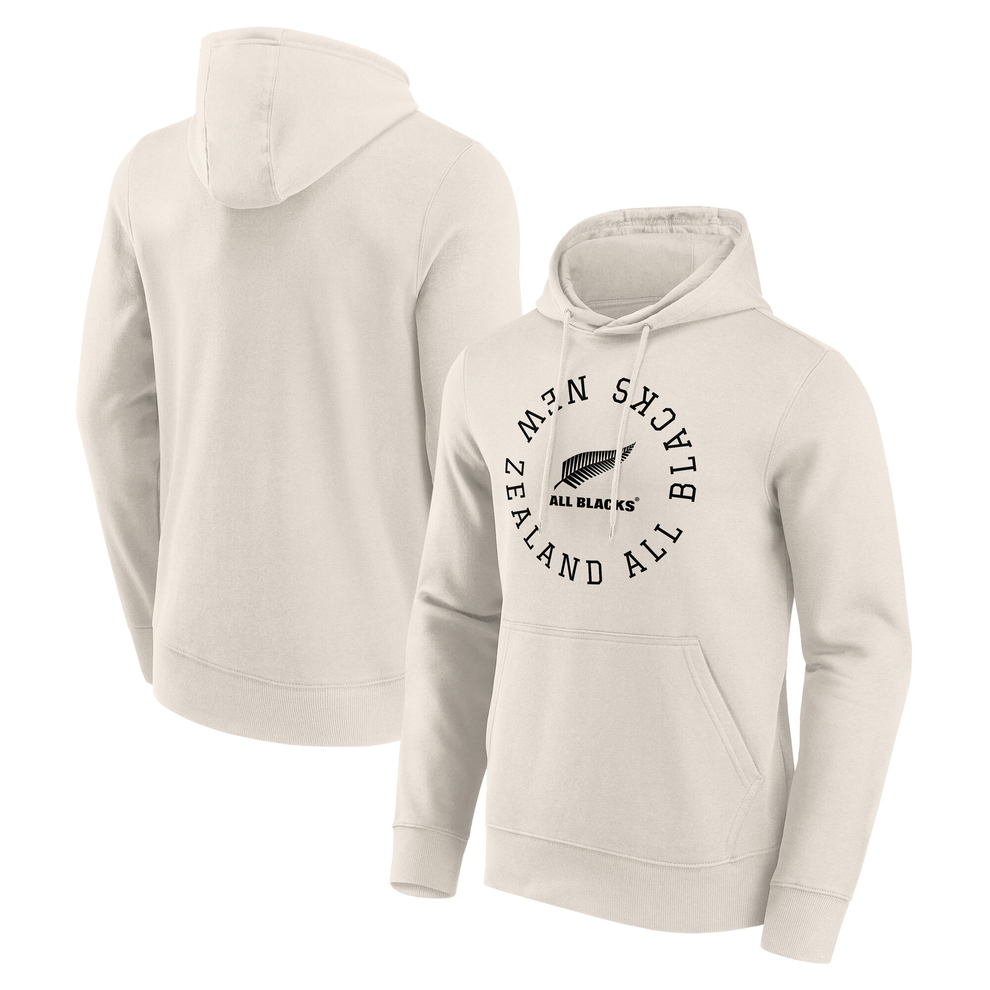 All Blacks Kapuzenpullover mit Loop-Logo-Grafik - Cremefarben Image