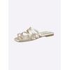 Pantolette HEINE, Damen, Gr. 37, gold (hellgoldfarben), Leder, Leder, modisch, Schuhe