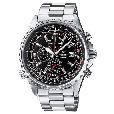 Chronograph CASIO EDIFICE, schwarz (schwarz, silberfarben), Armbanduhren, Herren, Quarzuhr, Armbanduhr,Herrenuhr,Edelstahlarmband,bis 10 bar wasserdicht Image