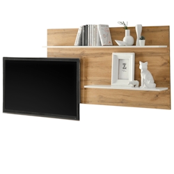 Furn.Design Wandpaneel in Wotan Eiche und weiß Wandboard 155 x 80 cm Center Image