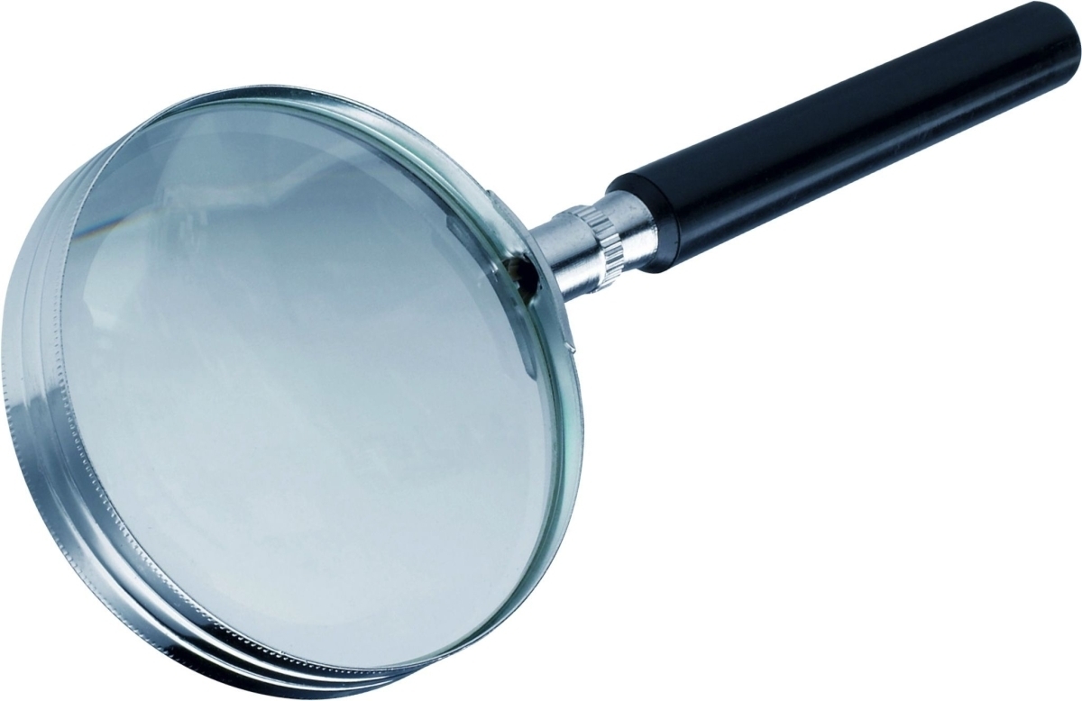 ALCO Leselupe Metall 5-fach Griff schwarz Rand silber Image