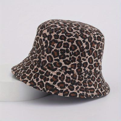 TEMU 1 Pack 2024 Summer Style Printed Fisherman Hat Colorful Leopard Print Bucket Hat Beach Cap For Outdoor Travel Image