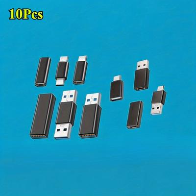 TEMU 10pcs Usb 3.0 Female To Female And Male To Male And Female To Male C Mall Compatible With Macbook, Switch Of Usb 3.0 Apters Kits High Speed Extension Coupler Connector , Image