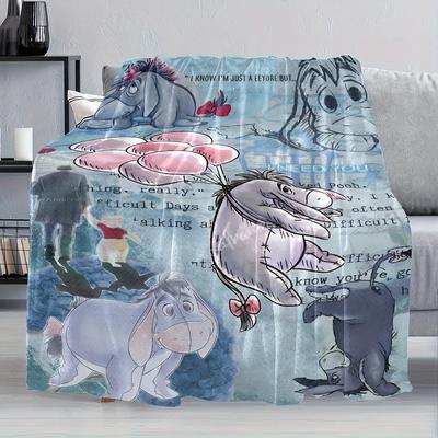 TEMU 1pc Flannel Blanket - Super Soft Lightweight Throw With Whimsical Pastel Illustrations, Style For Home, Office, Travel & Picnics, Blanket, Design, Durable Image