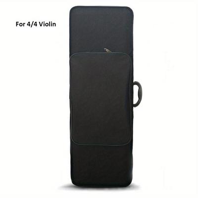 TEMU Adjustable Oxford Fabric Violin Case With Hygrometer – 4/4 3/4 1/2 Size Universal Black Violin Hard , , Breathable, Shock-absorbent