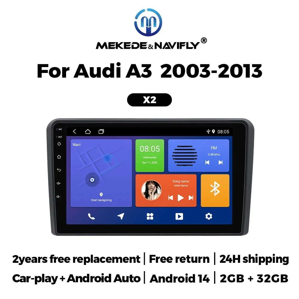 Für Audi A3 2 8P 2003-2013 S3 2 2006 - 2012 RS3 1 2011 Auto Radio FM Multimedia Video Player Navigation GPS Android 2din Keine DVD Image