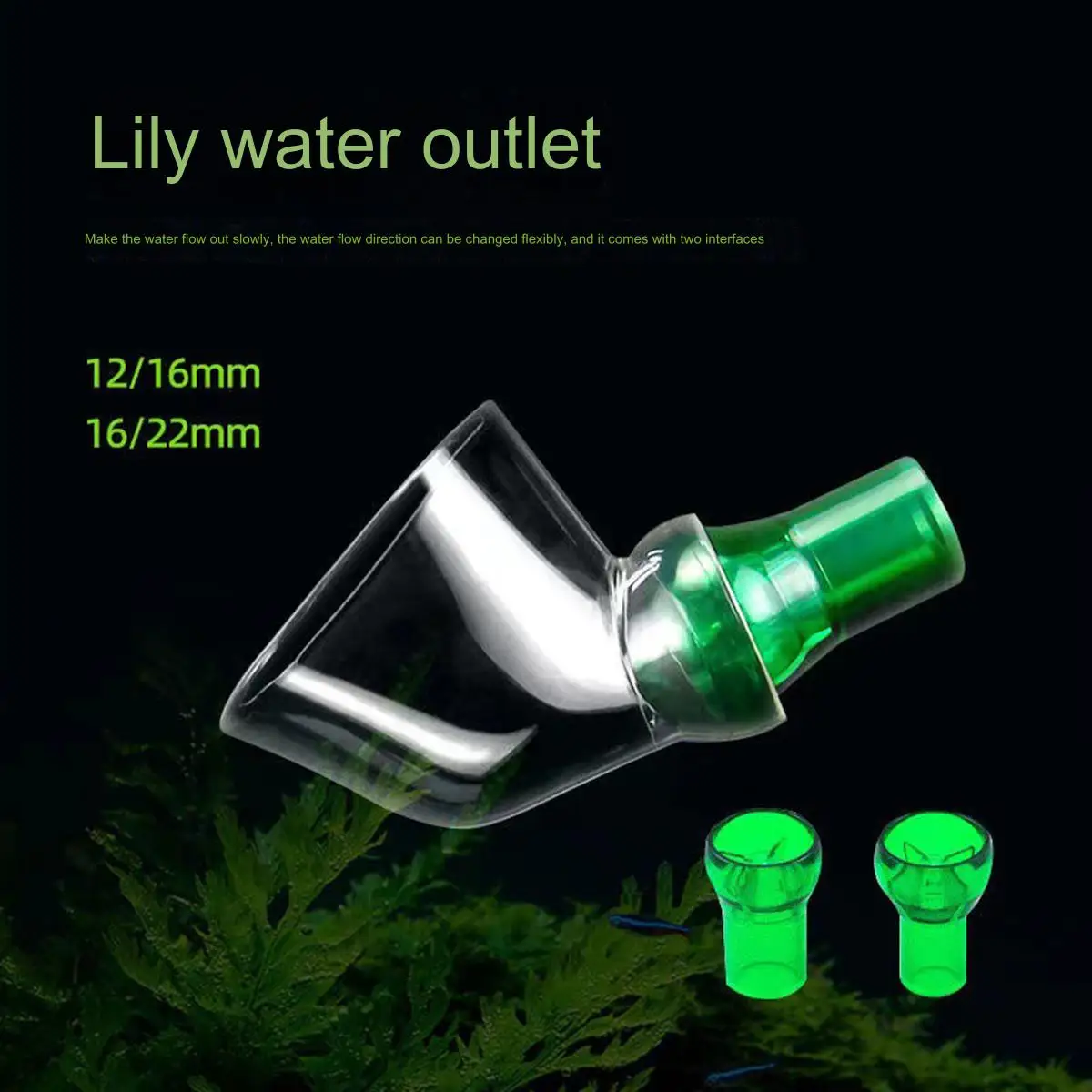 Dual Interface Aquarium Aquarium Wasserpflanze Aquarium Lilie Rohr Horn Auslass Wasserauslass Aquarium Aquarien 12/16mm 16/22mm