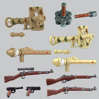 MOC WW2 Militär Soldaten Zubehör Waffe Bausteine Pistole Anti Tank Gun Ziegel Spielzeug Geschenk Image