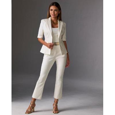 Boston Proper - Ivory Off White - Monterey Modern Bootcut Kick Flare Ankle Pant - 0