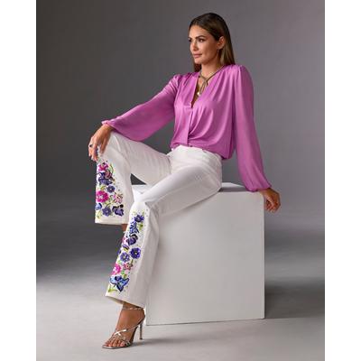 Boston Proper - Monterey Floral Embellished Jean White - 4