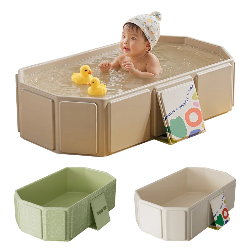 Sommer-Baby-Badewanne, PVC, große Klappbadewanne mit Spielzeug, Säuglings-Neugeborenen-Badewanne, tragbare Aufbewahrung, keine Installation, 0–5 Jahre alt Image