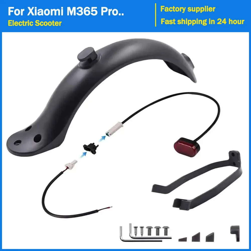 Hinten Kotflügel Reifen Splash Fender Schutz Halterung Kit für Xiaomi M365 M187 Pro Elektrische Roller Langlebig Hinten Rücklicht Ersatz Image