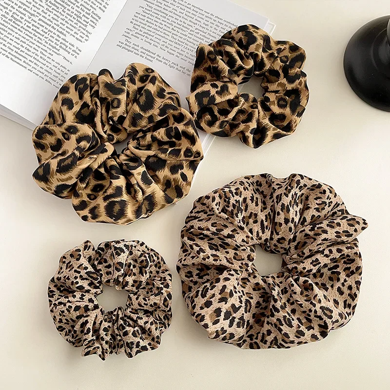 Leopardenmuster Dickdarm Haarband Neues Retro Temperament High Sense Internet Celebrity Stoff Hoher Pferdeschwanz Gummi Hai Image