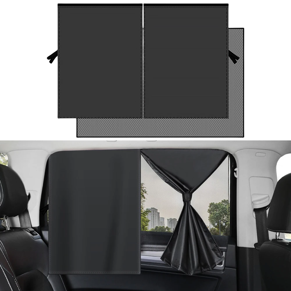 Magnetische Auto Persönlichkeit Sonnenschirme Doppels chicht Auto schwarz UV-Schutz Film Auto Fenster Mesh Sonnenschutz Abdeckung Auto Glas Vorhang Image