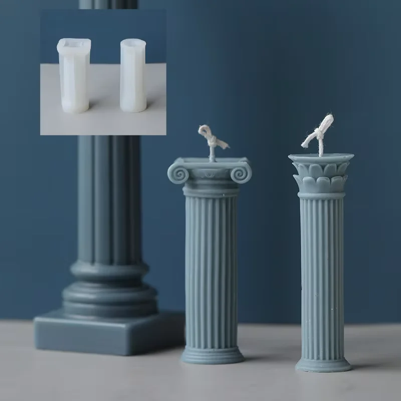 Neue Europäische Römische Säule Form Aromatherapie Kerze Form Küche Backen Schokolade Formen Retro Wohnkultur DIY Gips Ornament Form Image